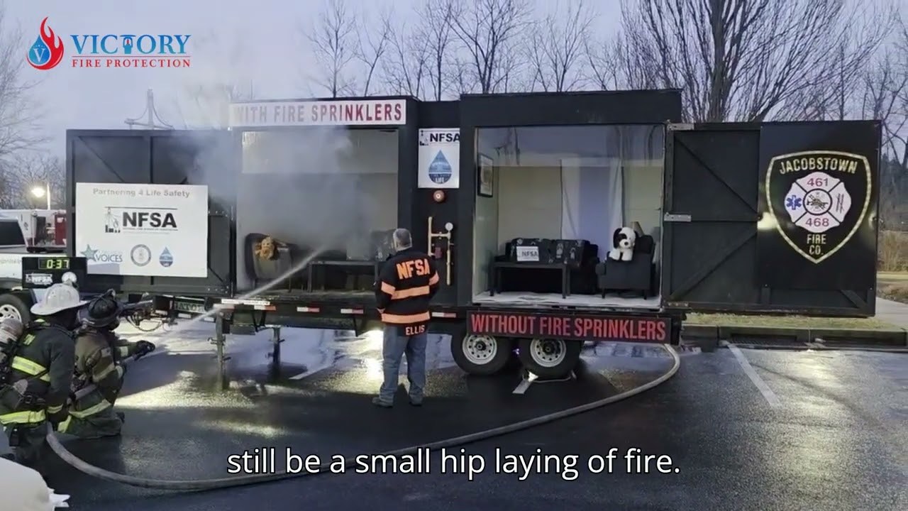 Fire Sprinkler Side-by-Side Burn Demo: Exton, PA